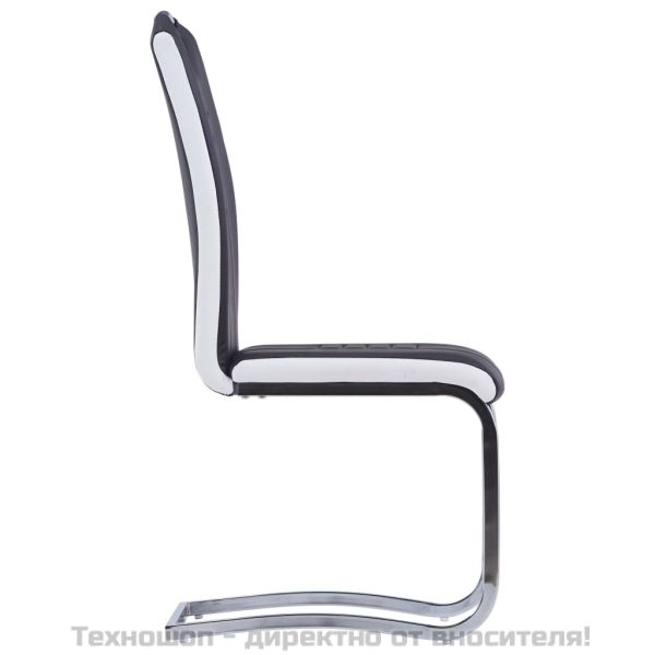 Конзолни трапезни столове, 4 бр, черни, изкуствена кожа