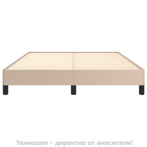 Рамка за легло, капучино, 140x200 см, изкуствена кожа