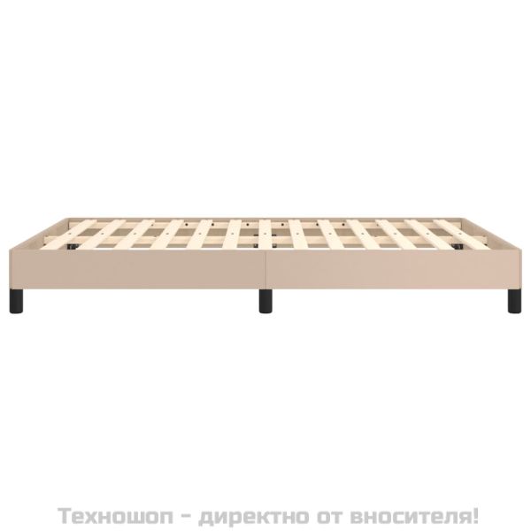 Рамка за легло, капучино, 140x200 см, изкуствена кожа