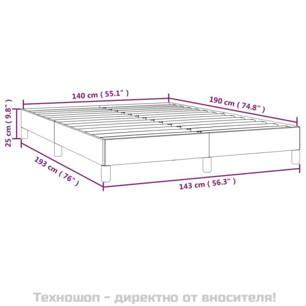 Рамка за легло без матрак, таупе, 140x190 см плат