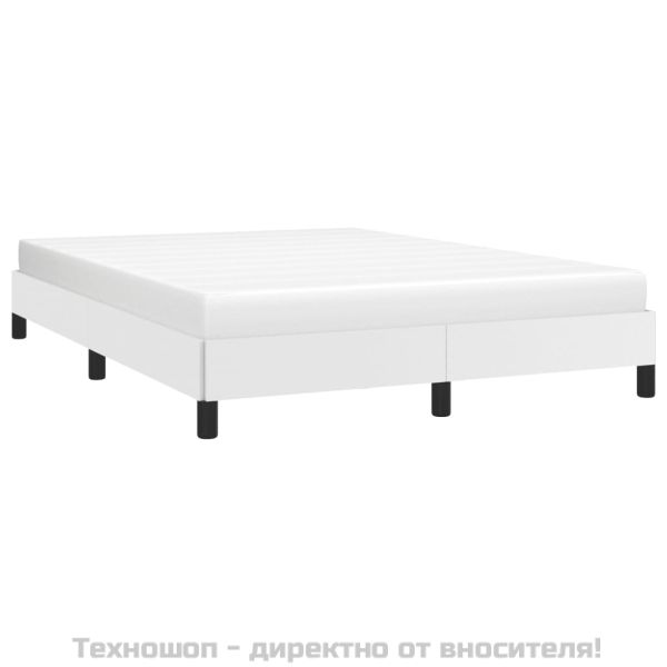 Рамка за легло бяла 140x200 см изкуствена кожа