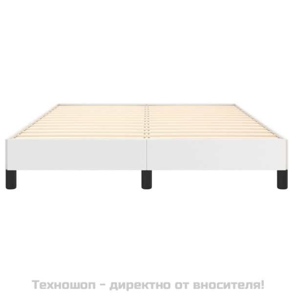 Рамка за легло бяла 140x200 см изкуствена кожа