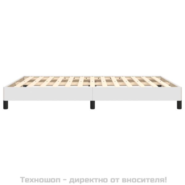 Рамка за легло бяла 140x200 см изкуствена кожа