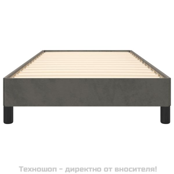Рамка за легло без матрак, тъмносива, 90x190 см, кадифе