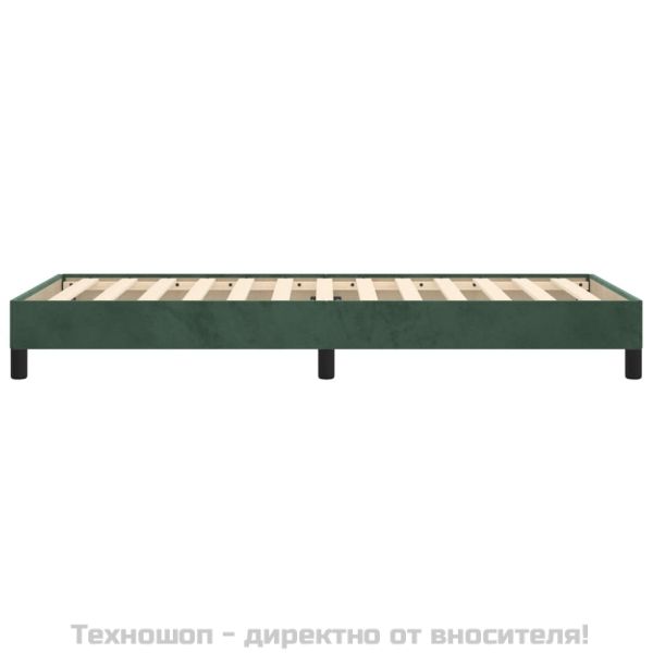 Рамка за легло без матрак, тъмнозелена, 90x190 см, кадифе