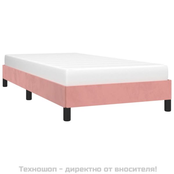 Рамка за легло, розова, 90x200 см, кадифе