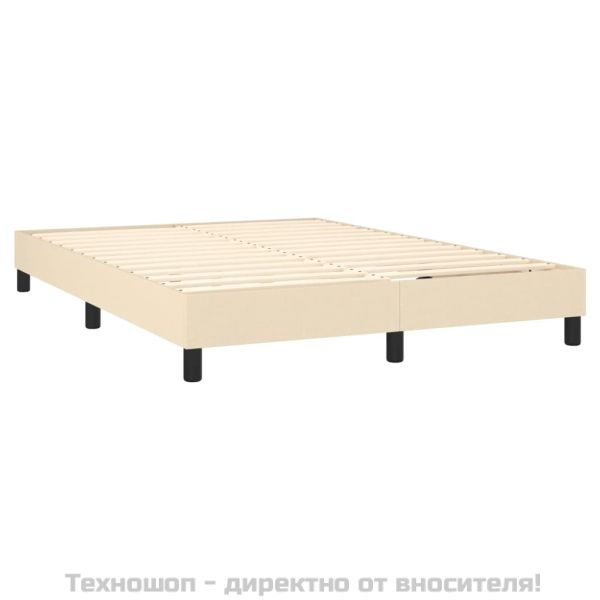 Рамка за легло с пружини, кремава, 140x190 см, плат