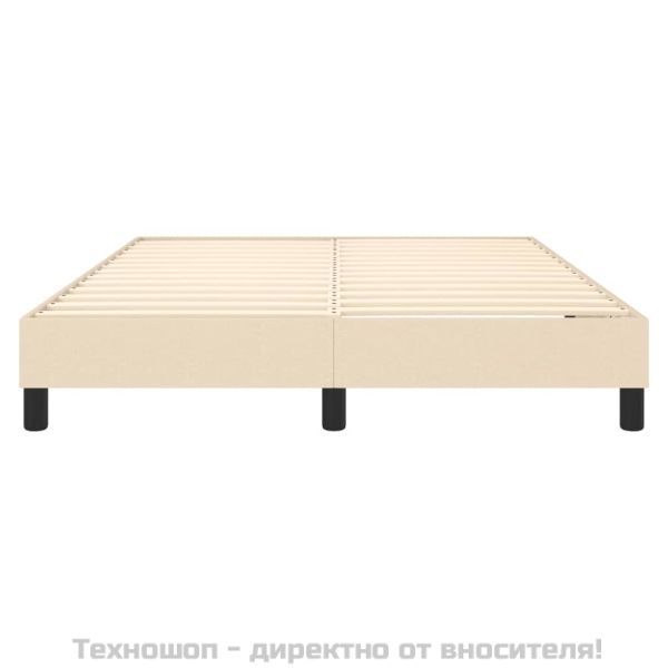 Рамка за легло с пружини, кремава, 140x190 см, плат