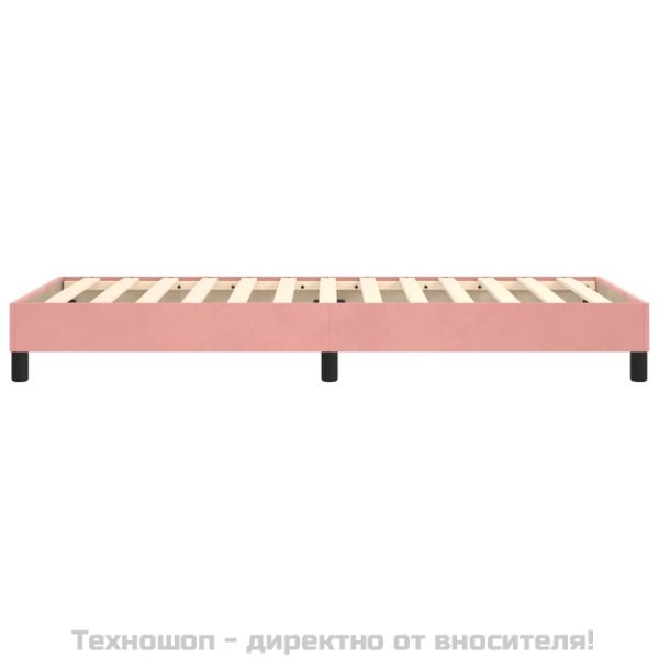 Рамка за легло с пружини, розова, 90x190 см, кадифе