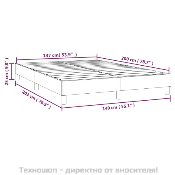 Рамка за легло с пружини бяла 140x200 см изкуствена кожа