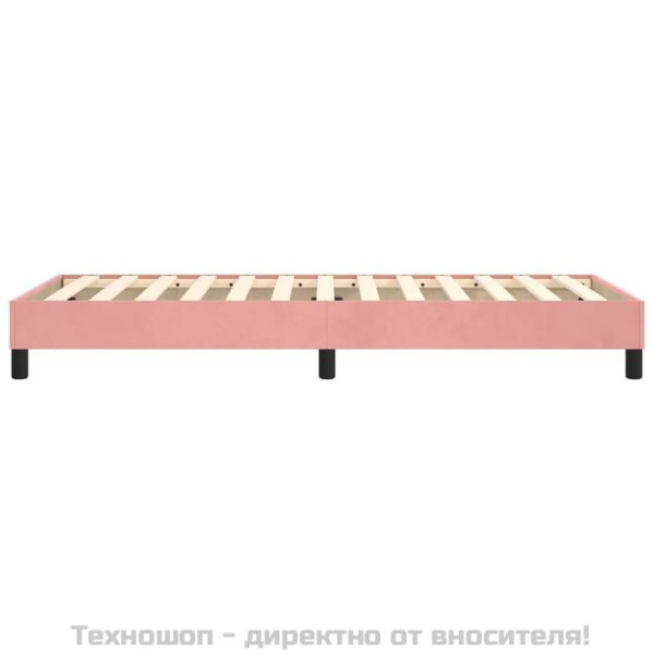 Рамка за легло с пружини, розова, 90x200 см, кадифе
