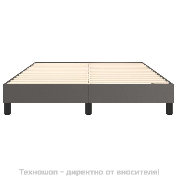 Рамка за легло с пружини сива 140x200 см изкуствена кожа