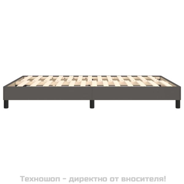 Рамка за легло с пружини сива 140x200 см изкуствена кожа
