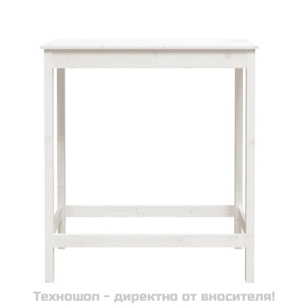 Бар маса, бяла, 100x50x110 см, борово дърво масив