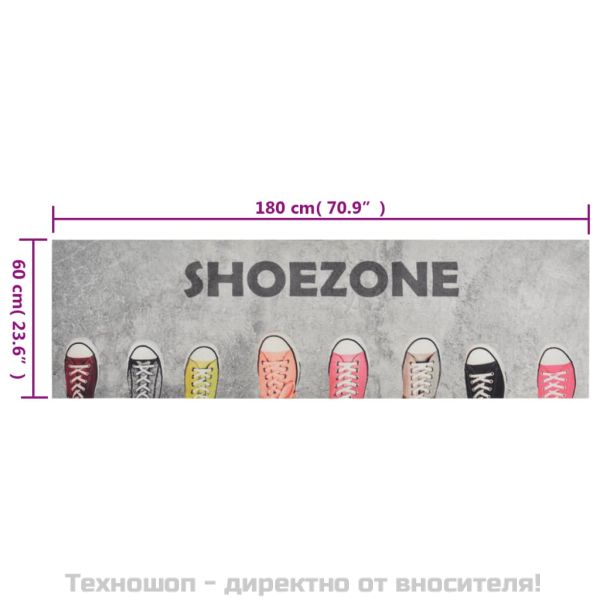 Кухненско килимче, миещо, Shoezone, 60x180 см, кадифе