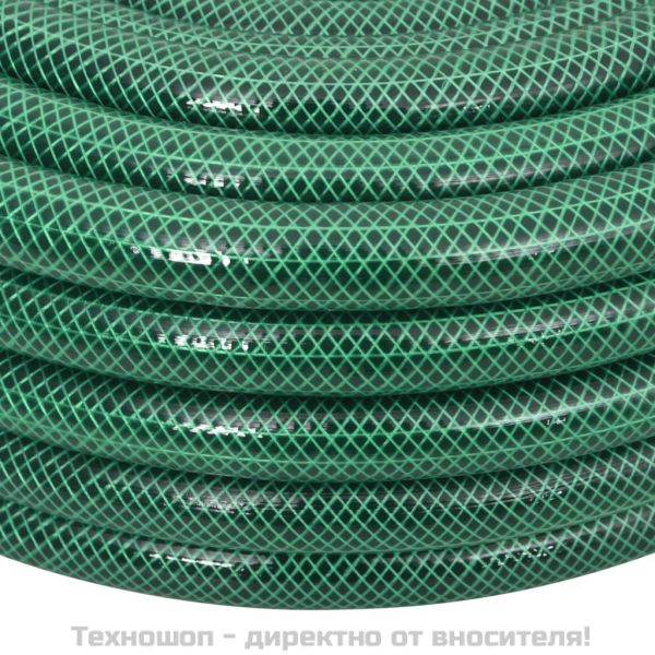 Градински маркуч с монтажен комплект, зелен, 0,75", 50 м, PVC