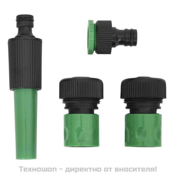 Градински маркуч с монтажен комплект, зелен, 0,75", 50 м, PVC