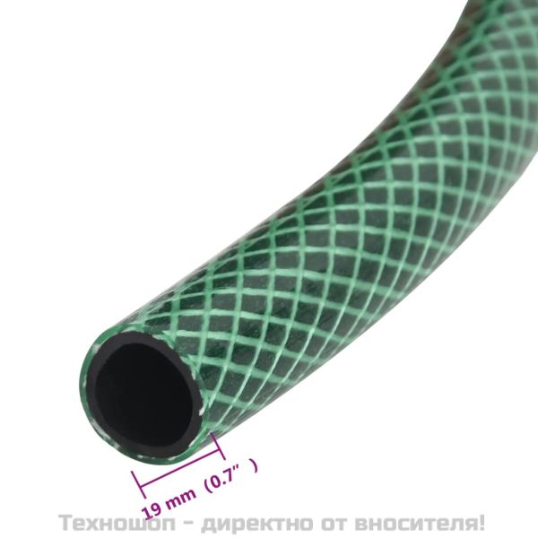 Градински маркуч с монтажен комплект, зелен, 0,75", 50 м, PVC