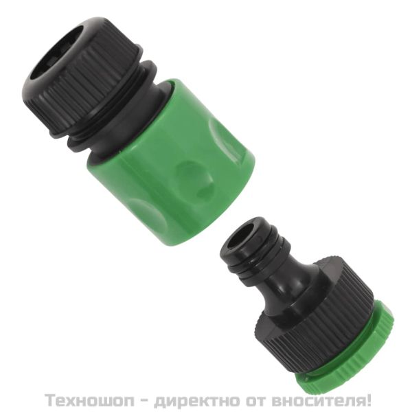 Градински маркуч с монтажен комплект, зелен, 0,75", 30 м, PVC