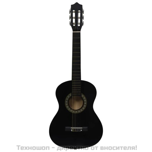 Класическа китара за начинаещи и деца, черна, 1/2, 34"