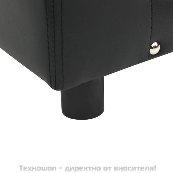 Кучешки диван, черен, 81x43x31 см, плюш и изкуствена кожа