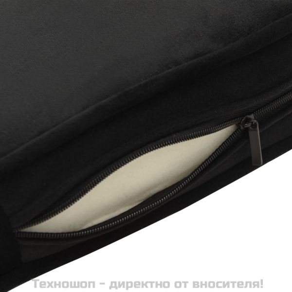 Кучешки диван, черен, 81x43x31 см, плюш и изкуствена кожа