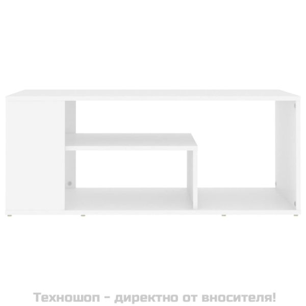 Маса за кафе, бяла, 100x50x40 см, инженерно дърво