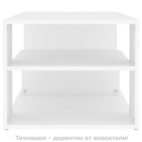 Маса за кафе, бяла, 100x50x40 см, инженерно дърво