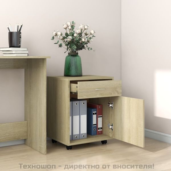 Шкаф на колелца, дъб сонома, 45x38x54 см, инженерно дърво