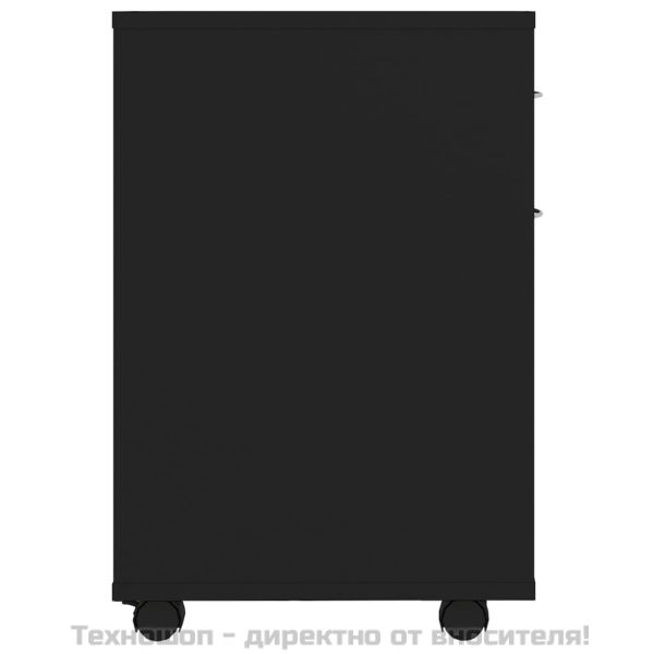 Шкаф на колелца, черен, 45x38x54 см, инженерно дърво