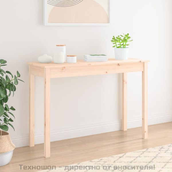 Конзолна маса, 110x40x75 см, борово дърво масив