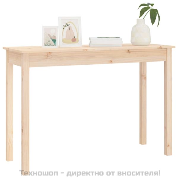 Конзолна маса, 110x40x75 см, борово дърво масив