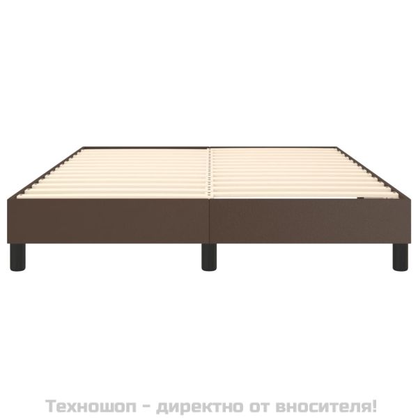 Рамка за легло с пружини, кафява, 140x200 см изкуствена кожа