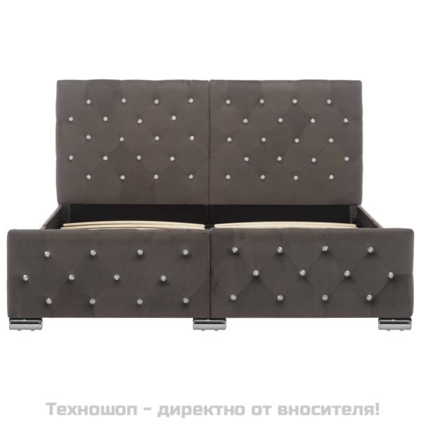 Рамка за легло сива кадифе 140x200 см