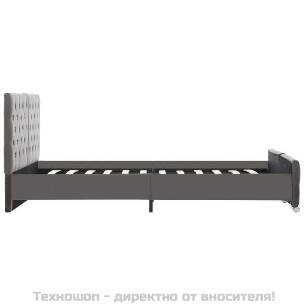 Рамка за легло сива кадифе 140x200 см