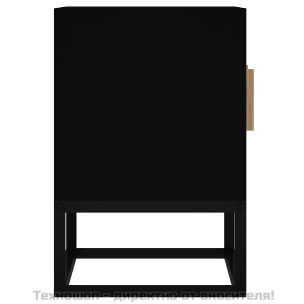 ТВ шкаф, черен, 105x30x45 см, инженерно дърво и желязо