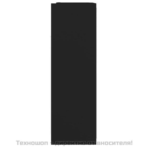 Шкаф за баня с огледало, черен, 62,5x20,5x64см, инженерно дърво