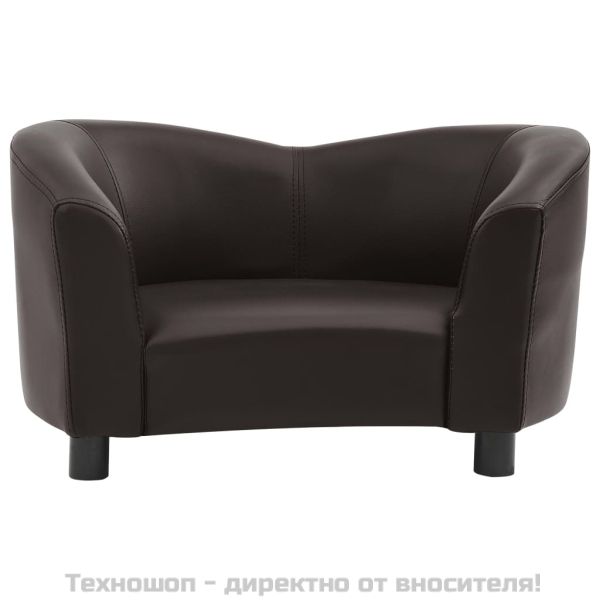 Кучешки диван, кафяв, 67x41x39 см, изкуствена кожа