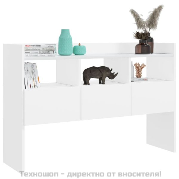 Бюфет, бял, 105x30x70 см, инженерно дърво