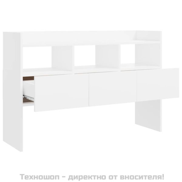 Бюфет, бял, 105x30x70 см, инженерно дърво