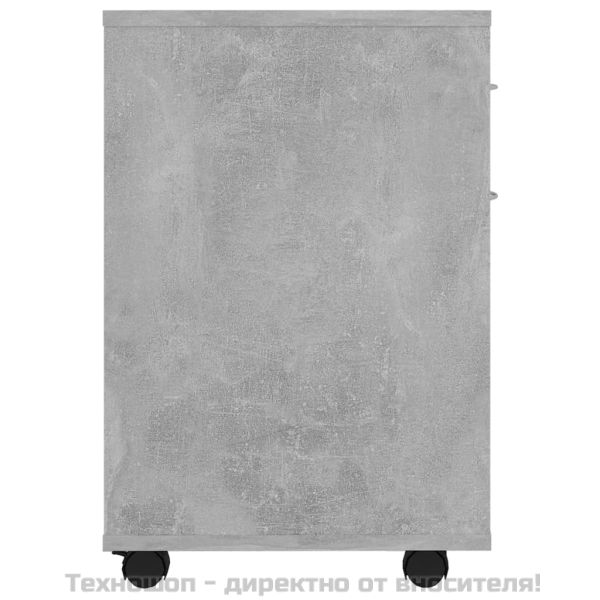 Шкаф на колелца, бетонно сиво, 45x38x54 см, инженерно дърво