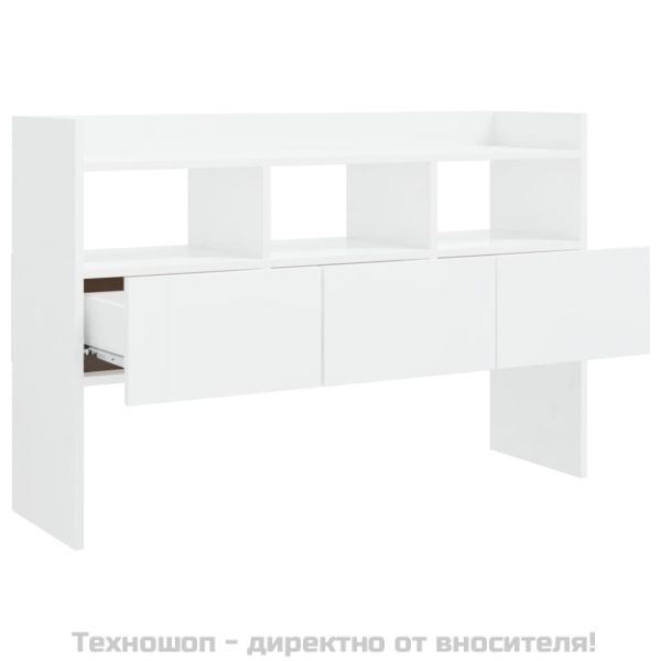 Бюфет, бял гланц, 105x30x70 см, инженерно дърво