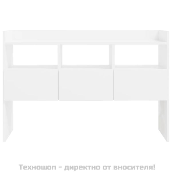 Бюфет, бял гланц, 105x30x70 см, инженерно дърво