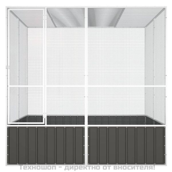 Волиера антрацит 213,5x217,5x211,5 см поцинкована стомана