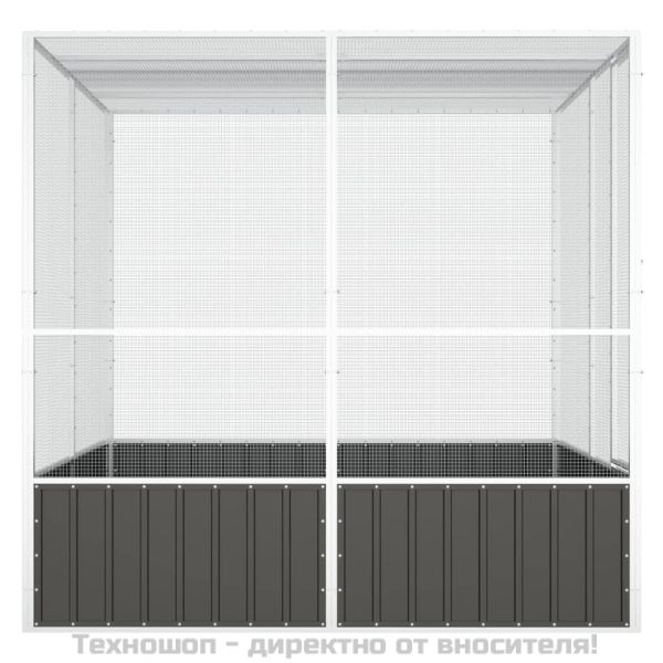 Волиера антрацит 213,5x217,5x211,5 см поцинкована стомана