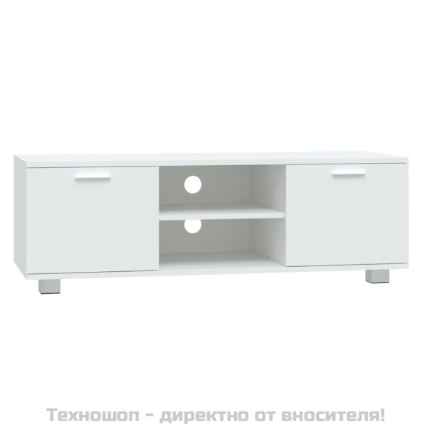 ТВ шкаф, бял, 120x40,5x35 см, инженерно дърво