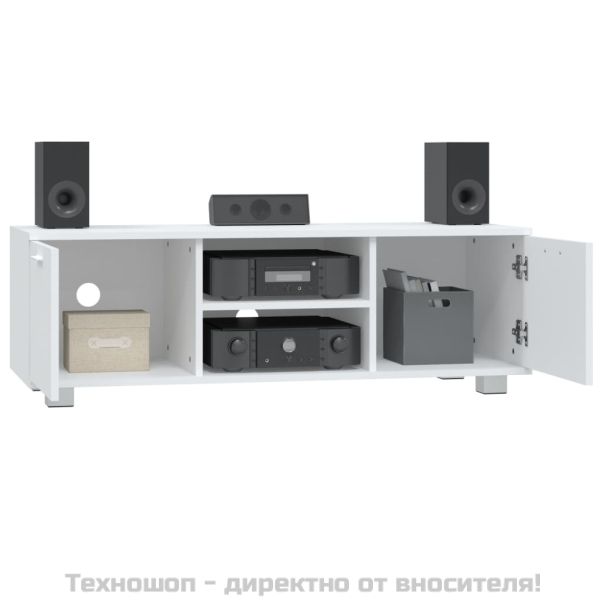 ТВ шкаф, бял, 120x40,5x35 см, инженерно дърво