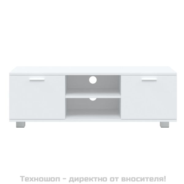 ТВ шкаф, бял, 120x40,5x35 см, инженерно дърво