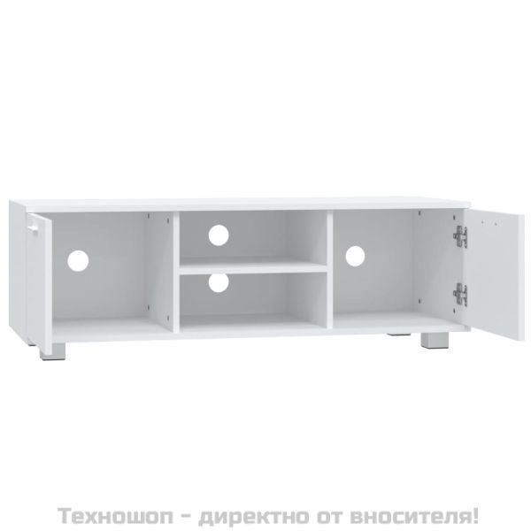 ТВ шкаф, бял, 120x40,5x35 см, инженерно дърво