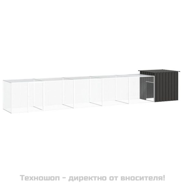 Клетка за пилета, антрацит, 600x91x100 см, поцинкована стомана